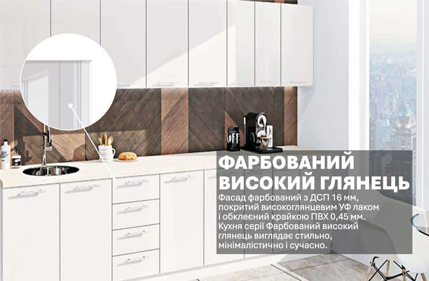 Кухня "Фарбований високий глянець" 3,0 м 411826 фото