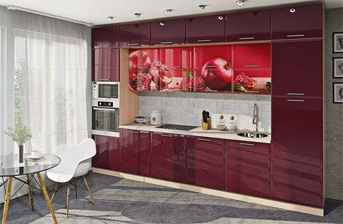 Кухня "Хай-тек з кольоровим друком" 3,6м 179049 фото