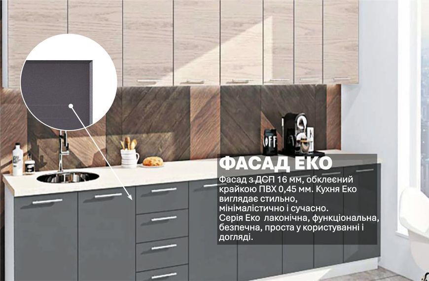 Кухня "Еко" 3,0 м (мат + глянець) 411830 фото