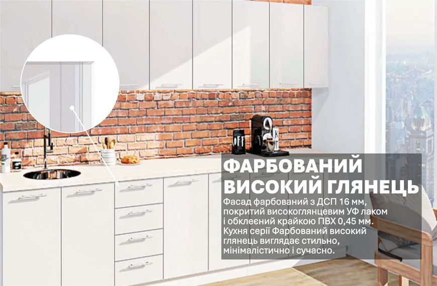 Кухня "Фарбований високий глянець" 3,1 м 411834 фото