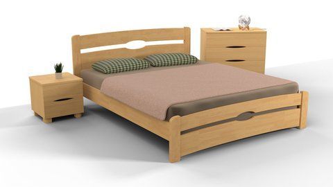 Ліжко Кароліна з ізножьем 1400*2000 бук натур 15618 фото