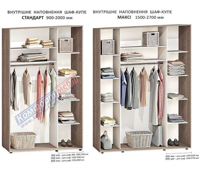 Шафа-купе 2,0м "Модель 1" дводверна 413315 фото
