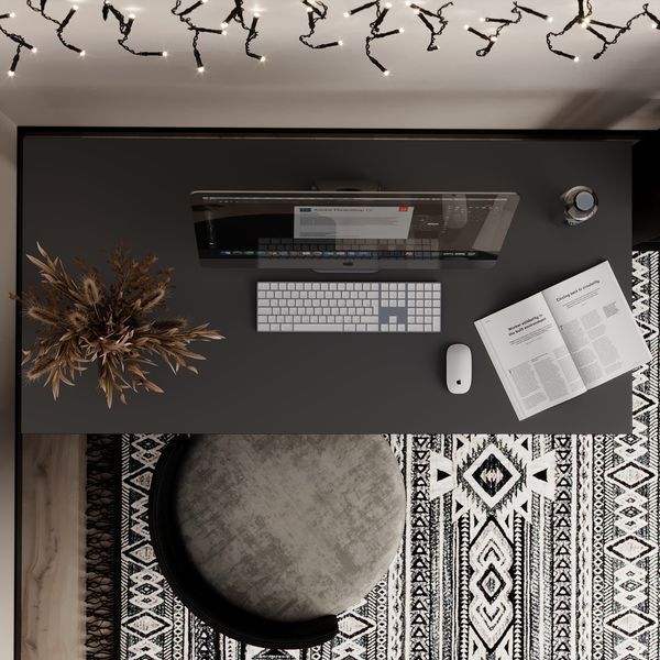 Письмовий стіл Art in Head Brevity Loft standart 1400х750х670 Графіт/Чорний метал (TB04070000030) 1522028828 фото