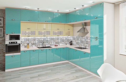 Кухня "Хай-тек" 3,6 х 2,8м кутова 416949 фото