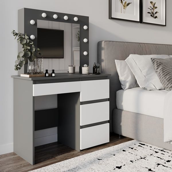 Стіл туалетний Art in Head Beauty 940х430х1400 Графіт/Білий діамант (TB31070100000) 1TB31070100000 фото