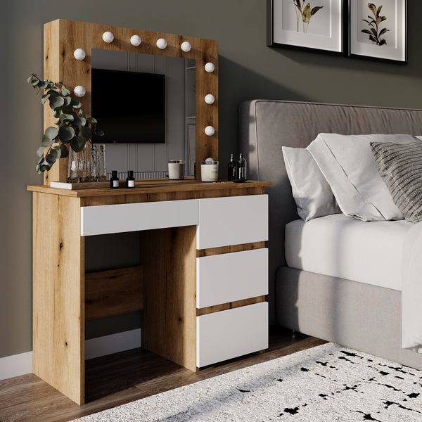 Стіл туалетний Art in Head Beauty 940х430х1400 Дуб евок/ Білий діамант (TB31100100000) 1TB31100100000 фото