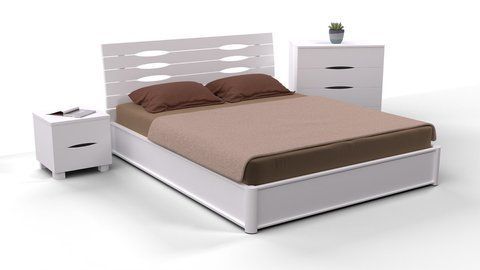 Ліжко Марія Люкс з ящиками 1800*2000 біла 19403 фото
